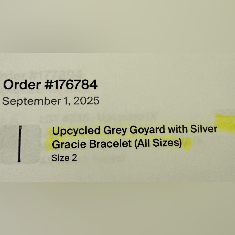 Spark*l bands - Size 2 - Upcycled Grey Goyard Gracie Bracelet w/Magnetic Clasp - Picture 11 of 11